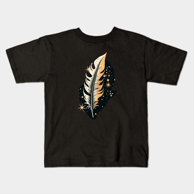 Bird Feathers Kids T-Shirt by CatCoconut-Art